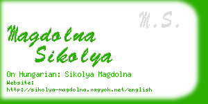 magdolna sikolya business card